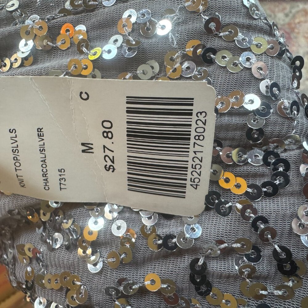 โจ Vintage! Y2k! NWT XXI Silver Sequin Tank Top โ Size M - Picture 11 of 12